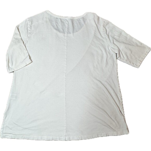 Terra & Sky | Women’s White Basic Plus Sized 3/4 Sleeve Shirt | 1X - Picture 2 of 11